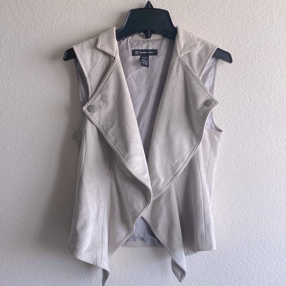 Suede taupe-color Vest